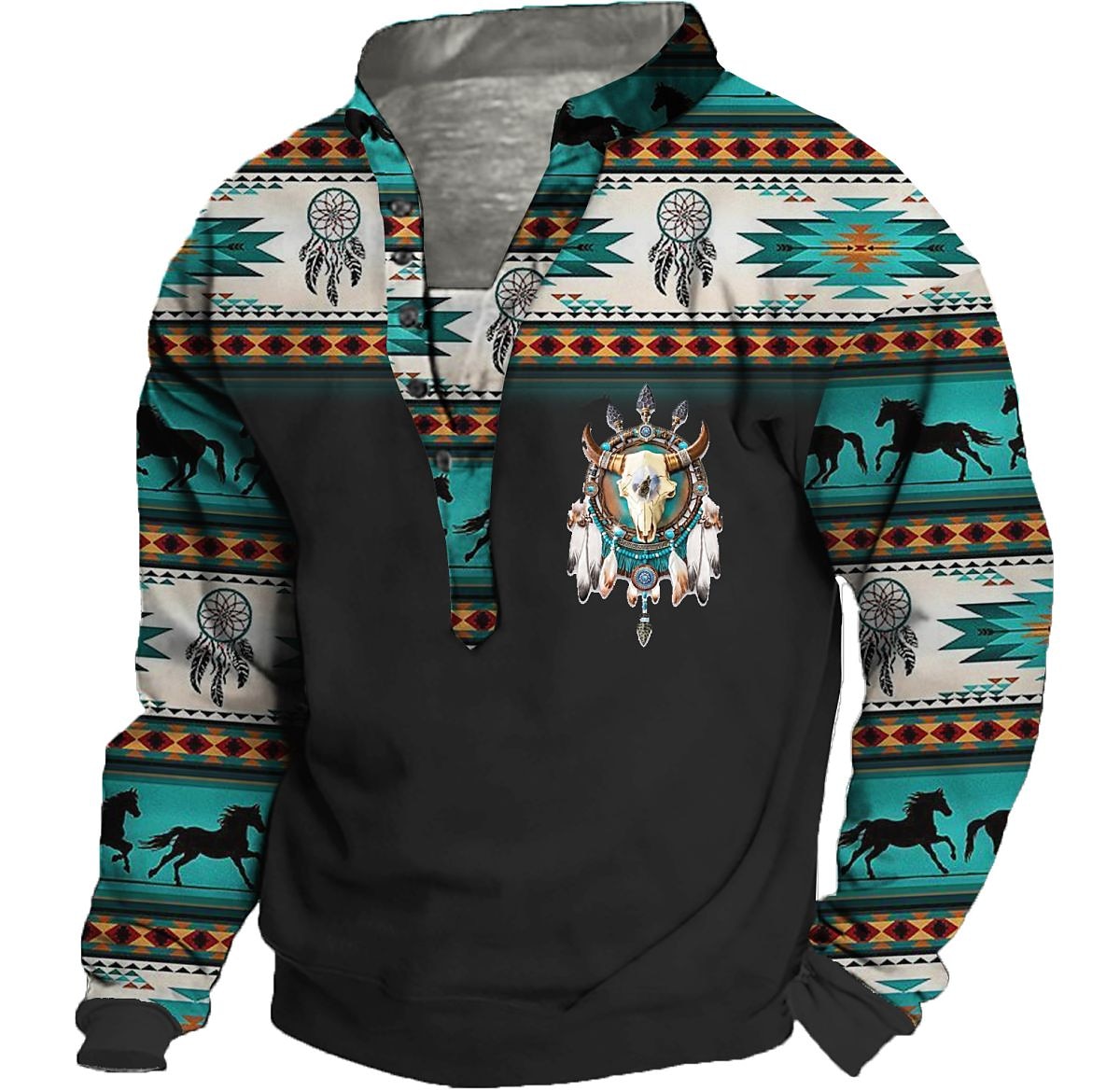 Homme Tribal Imprimés Photos Sweat shirt Sweat manche longue Sweat-shirt Col Mao Vêtement de rue Design Décontractées 3D effet Casual du quotidien Des sports Imprimer Printemps & Automne de 2025 ? $33.99 –P11