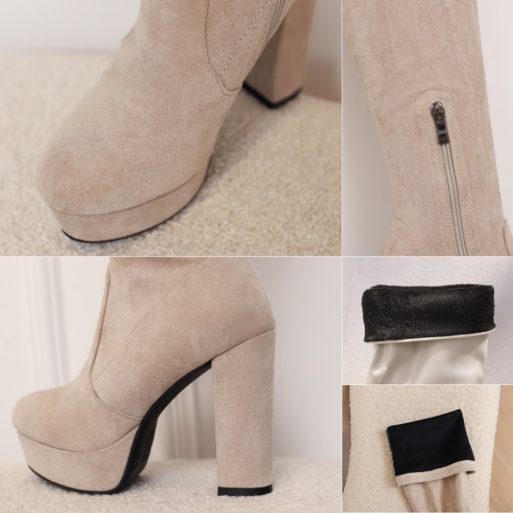 Women's Black Over-the-Knee Platform High Heel Boots with Side Zipper, Sexy Gothic Style for Night Out and Party Wear 2025 - $89.99 –P2
