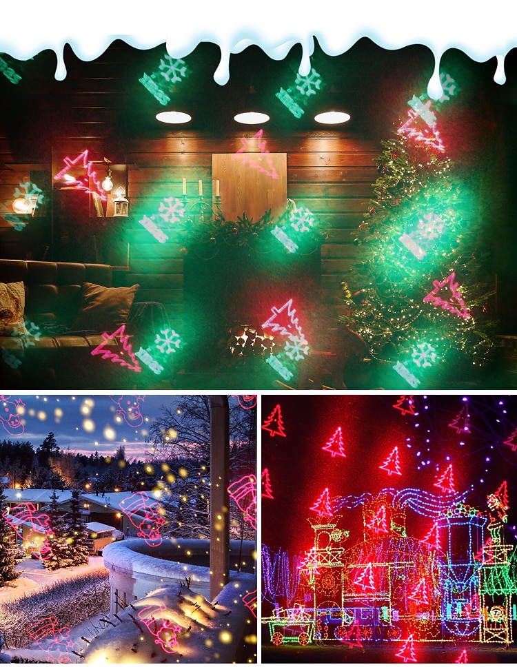 Christmas Projector Red and Green Laser Bell Christmas Tree Santa Claus Element Projector Remote Control Low-voltage plug Christmas Valentine's Day Indoor and Outdoor Decorative Lights 2025 - CAD $57.99 –P2