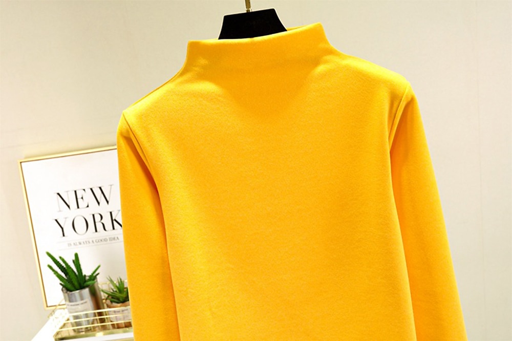 Per donna Maglieria intima Camicia di fondo Tinta unica Caldo sfocato Pile Sherpa Manica lunga A collo alto Collo di pile Top regolari Strada Informale Nero Giallo Rosa Blu marino Cachi Autunno del 2025 a $15.99 –P10