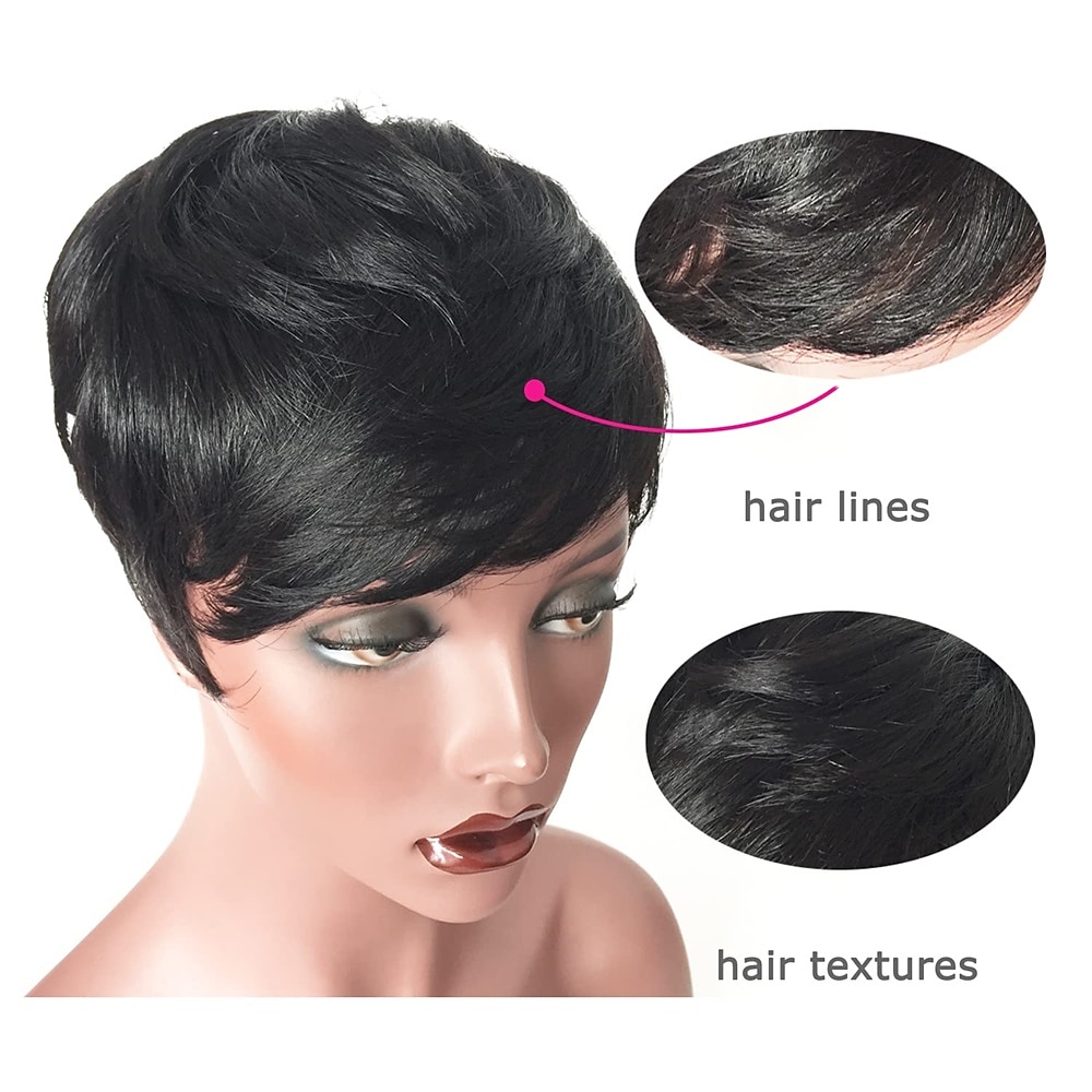 korte pruiken korte pixie pruiken voor zwarte vrouwen korte pruiken pixie cut pruiken voor afro-amerikanen bordeaux korte pixie pruiken 2025 - $23.99 –P9