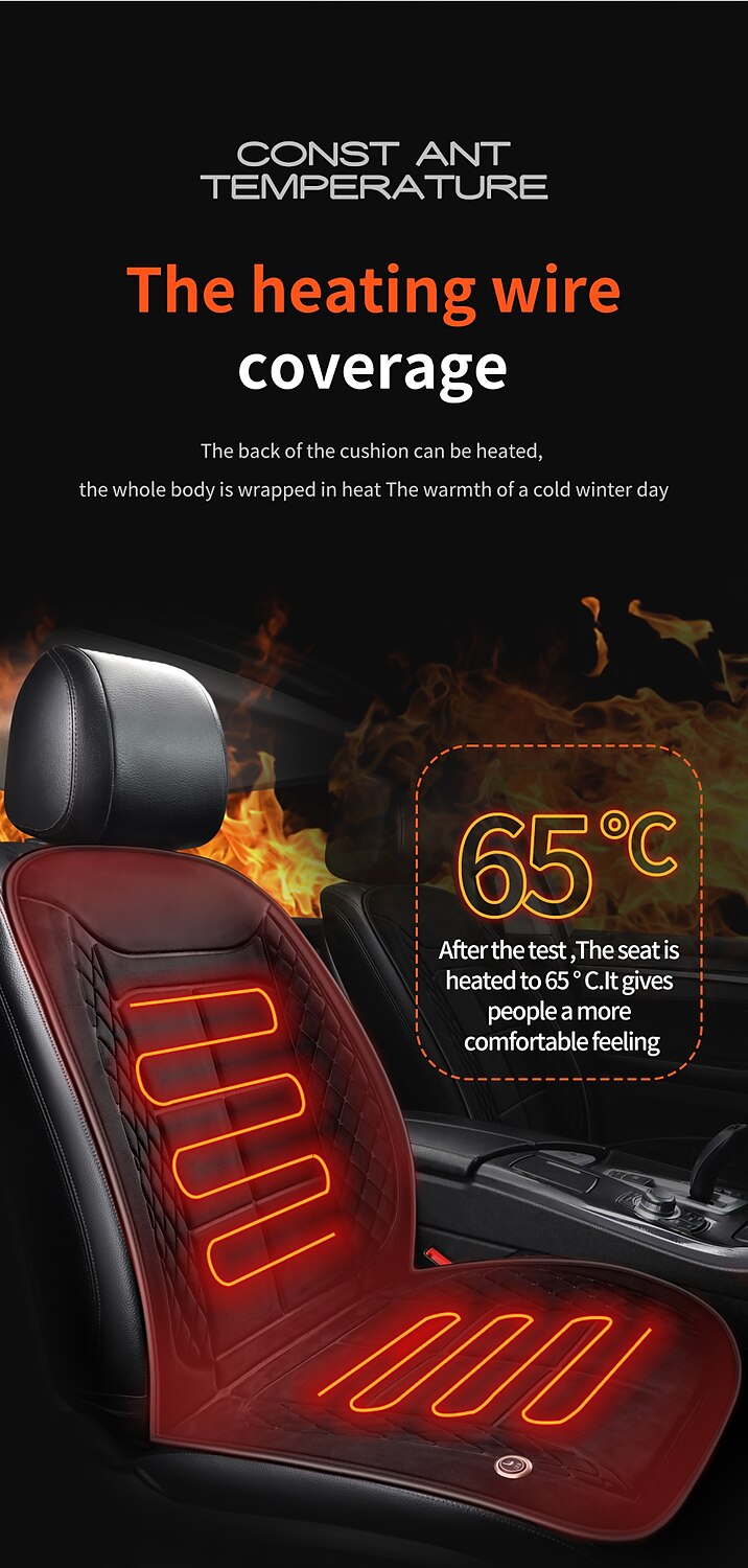 12V Heated Car Seat Cushion Cover Seat Heater Warmer Winter Household Cushion  Car Driver for Full Back and Seat