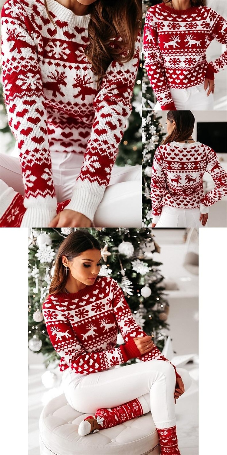 Ren Snöflinga Ful jultröja Jumper Dam Jul Vuxen Vuxna Jul julafton Jul Fest Topp 2025 - $43.99 –P10