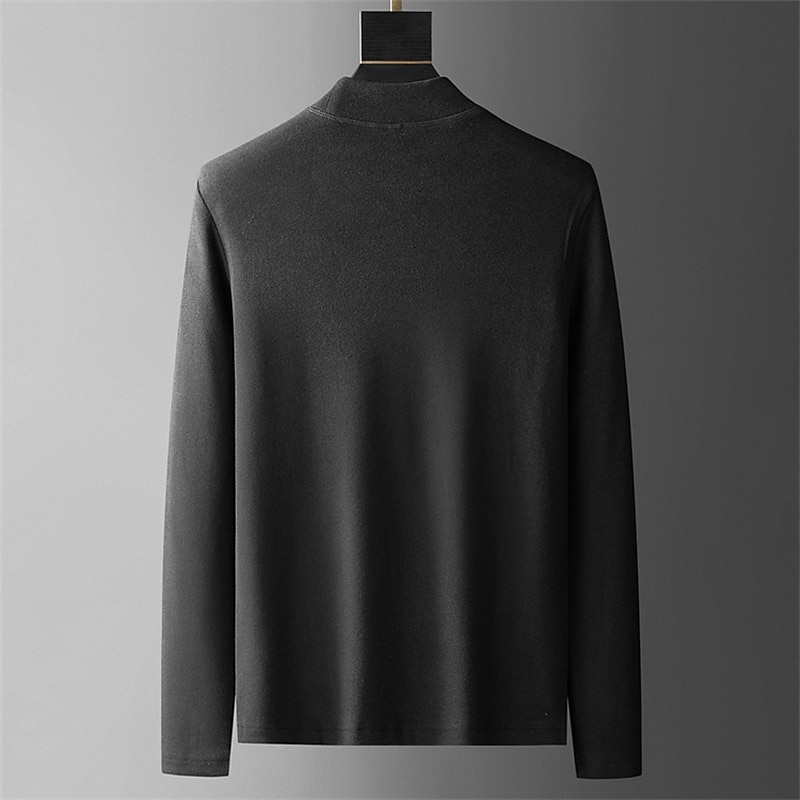 Men's Turtleneck shirt Long Sleeve Shirt Long Sleeve Crew Neck Spring & Fall Plain Fashion Casual Comfortable Street Holiday Going out Black White Blue Top Tee for Men 2025 - $20.99 –P5