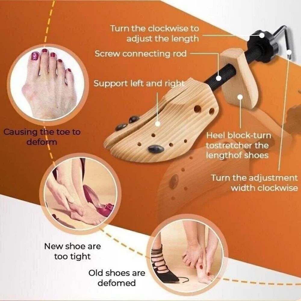 Adjustable 1pcs Unisex Shoe Stretcher Wooden Shoes Tree Shaper Rack,Wood Flats Pumps Boots Expander Trees 2025 - $20.99 –P11