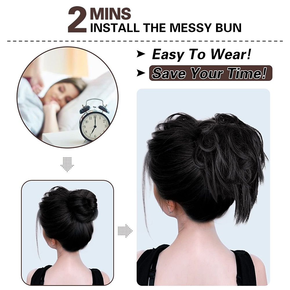 5 Pieces Messy Hair Bun Hairpiece Tousled Updo for Women Hair Extension Ponytail Scrunchies with Elastic Rubber Band Long Updo Messy Hairpiece Hair Accessories Set for Women 2026 - $26.99 –P9