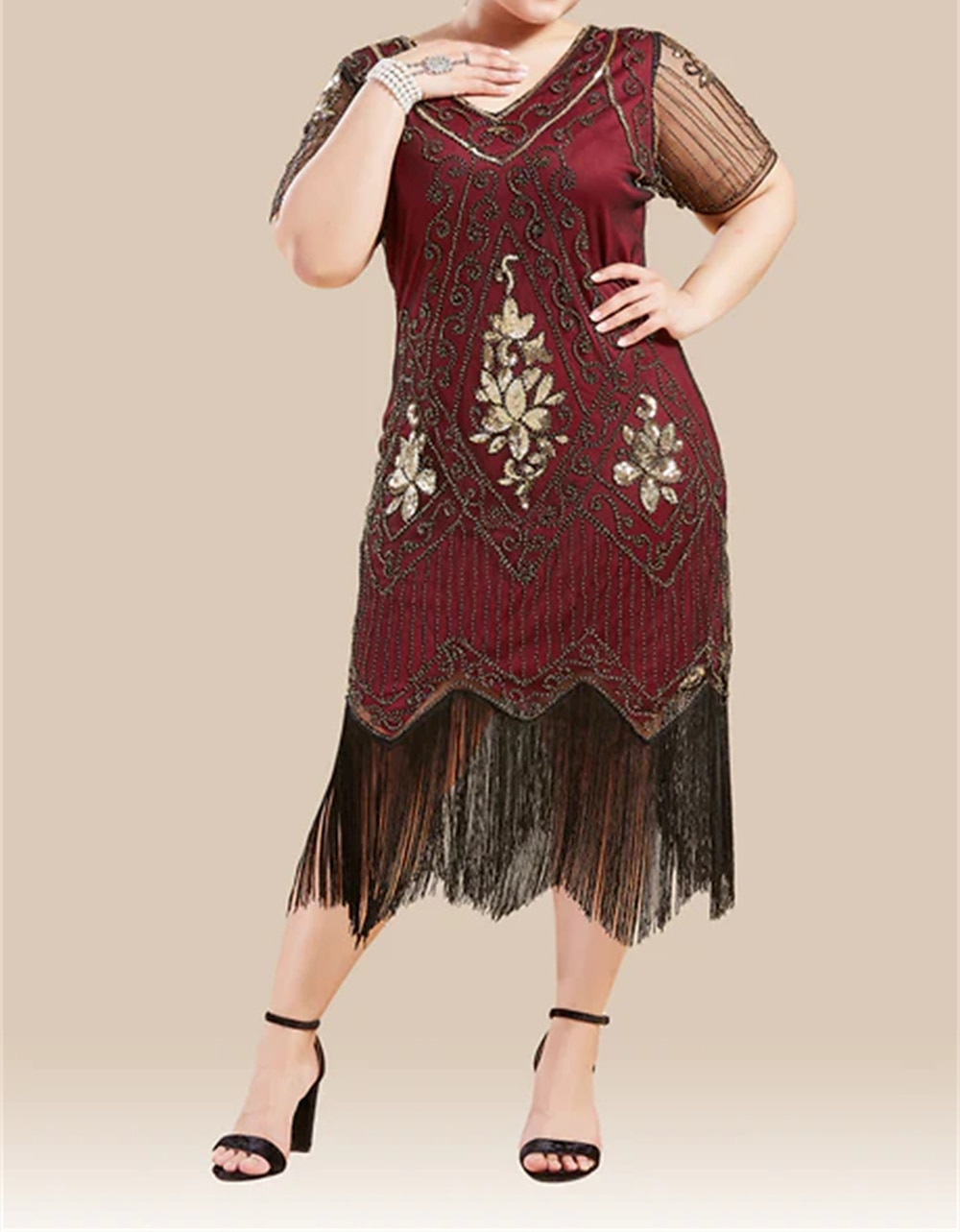 Roaring 20s 1920s Cocktail Dress Flapper Dress Dress Masquerade The Great Gatsby Charleston Sequins Normal Women's Halloween Carnival Masquerade Carnival Wedding Wedding Guest Adults' Dress 2025 - $45.99 –P2