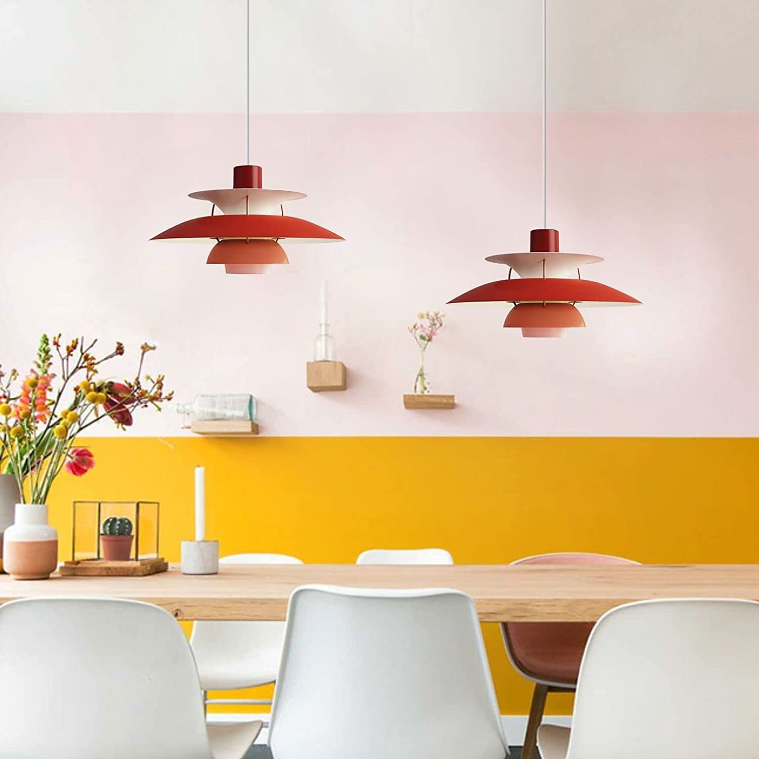 lampada a sospensione a led ufo, lampade a sospensione moderne per camera da letto di colore lampada a sospensione in alluminio e26 base lampada a sospensione a lunghezza regolabile per soggiorno del 2025 a $279.99 –P6