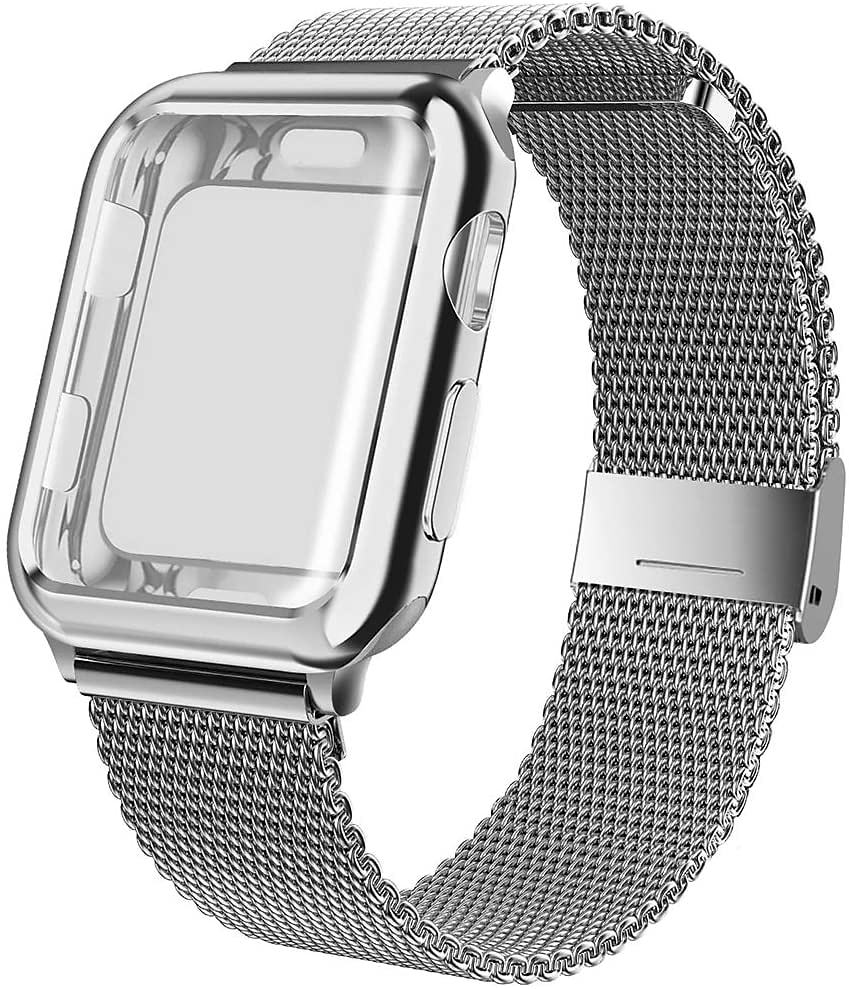 Correa Milanesa Compatible con Apple Watch Correa con caso cierre magnético Acero Inoxidable correa de repuesto para Series 8 7 6 5 4 3 2 1 SE 49 mm 45 mm 44 mm 42 mm 41 mm 40 mm 38 mm Serie Ultra SE 2025 - $14.99 -P1