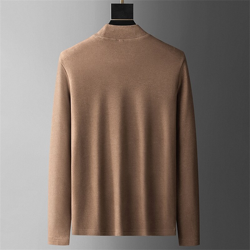 Men's Turtleneck shirt Long Sleeve Shirt Long Sleeve Crew Neck Spring & Fall Plain Fashion Casual Comfortable Street Holiday Going out Black White Blue Top Tee for Men 2025 - $20.99 –P3