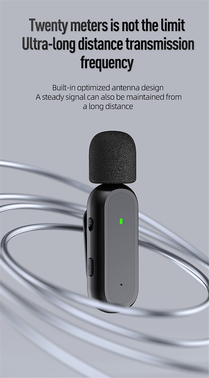 Wireless Lavalier Microphone Noise Cancelling Audio Video Recording for iPhone/iPad/Android/Xiaomi/Samsung Live Game Mic 2025 - $51.99 –P13