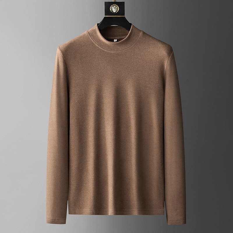 Men's Turtleneck shirt Long Sleeve Shirt Long Sleeve Crew Neck Spring & Fall Plain Fashion Casual Comfortable Street Holiday Going out Black White Blue Top Tee for Men 2025 - $20.99 –P2