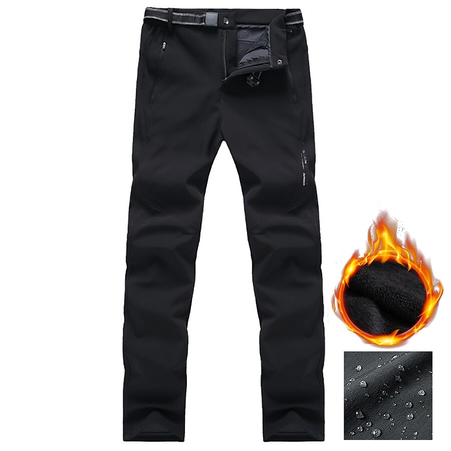 Men's Waterproof Hiking Pants Fleece Lined Pants Softshell Pants Winter Outdoor Thermal Warm Fleece Lining Waterproof Windproof Pants / Trousers Bottoms Black Army Green Fleece Hunting Ski 2025 - $34.99 –P3