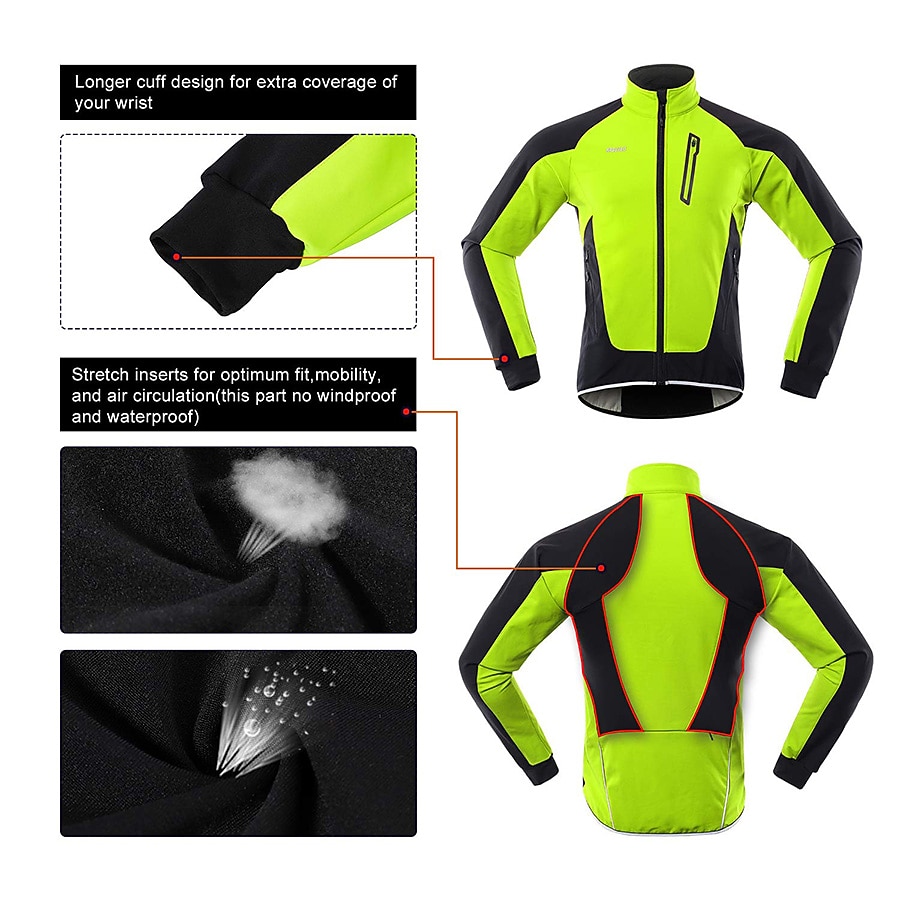 Арсуксо Муж. Велокуртки Ветровка Флисовая жилетка Сохраняет тепло С защитой от ветра Флисовая подкладка Дышащий Велоспорт Жакет Горные велосипеды Шоссейные велосипеды Езда по городу 2025 - $41.99 –P9