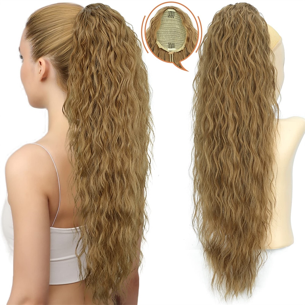 Extension à clip Queue-de-cheval Classique / Synthétique / Griffe d'ours / pince à mâchoires Cheveux Synthétiques Pièce de cheveux Extension des cheveux Bouclé Longue Soirée / Usage quotidien de 2025 ? $21.99 –P3