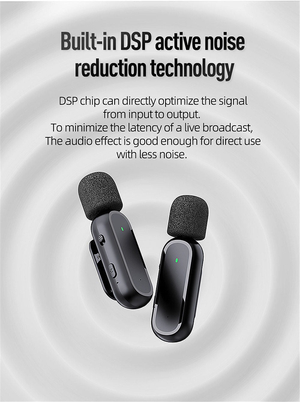 Wireless Lavalier Microphone Noise Cancelling Audio Video Recording for iPhone/iPad/Android/Xiaomi/Samsung Live Game Mic 2025 - $51.99 –P8