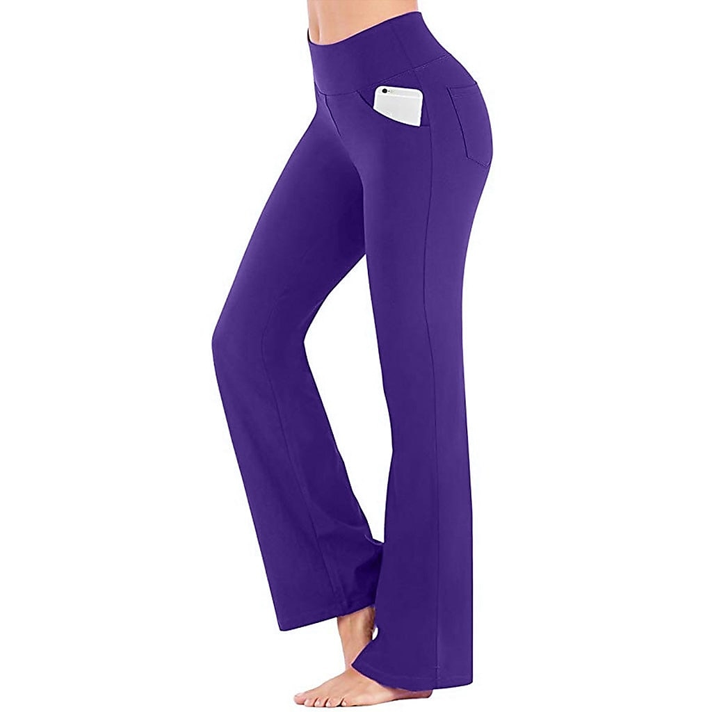 Women's Yoga Pants Side Pockets Wide Leg High Waist Yoga Fitness Gym Workout Bottoms Dark Grey Navy Black Spandex Sports Activewear High Elasticity 2025 - $19.99 –P19