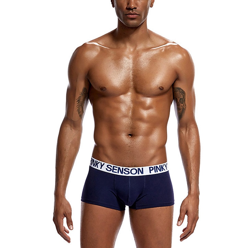 Herren 3 Pack Unterwäsche Unterwäsche Boxer Slip Polyester-Baumwoll-Gemische Waschbar Komfortabel Buchstabe Tiefe Hüfthöhe Schwarz Weiß 2025 - $12.99 –P13