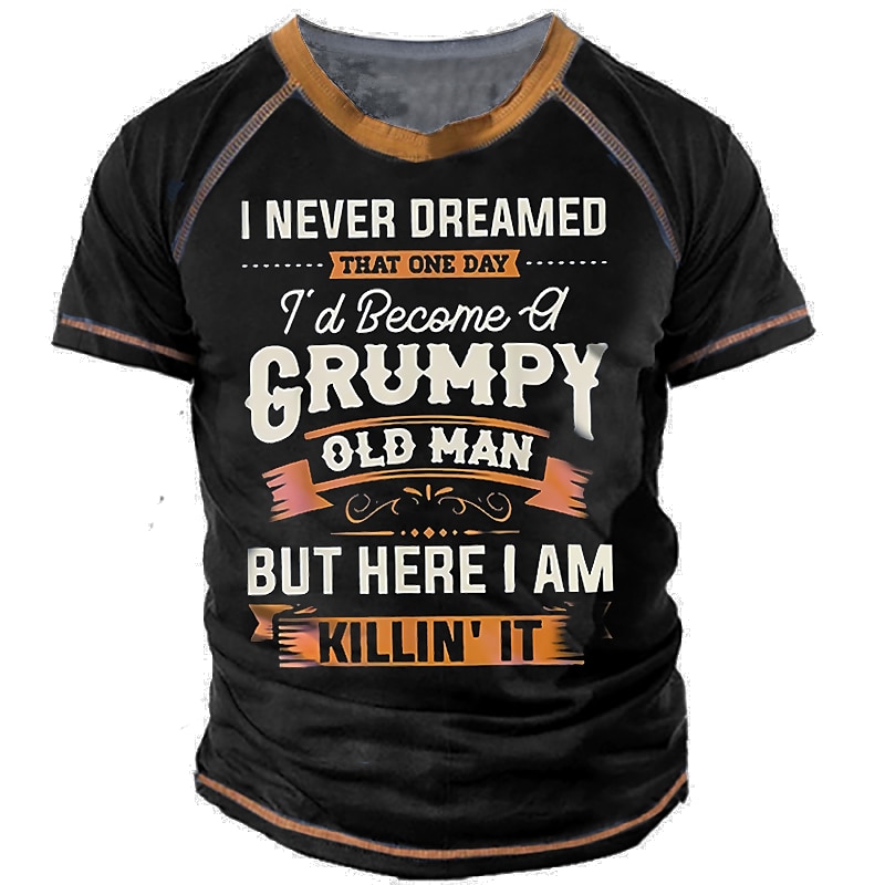 Miesten Sukupuolineutraali Kirjain Graafiset tulosteet T-paita Slogan T-paidat Grumpy Old Man T-paita Lyhythihainen T-paita 3D-tulostus Tiukka pyöreä kaula-aukko Paita Urheilu Suunnittelija Vapaa-aika 2025 - $18.99 –P7