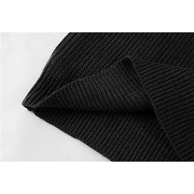 Herre Turtleneck genser Genser Pullover genser Herre Turtle Neck Jumper Riflet Strikke Avklipt Strikket Rullekrage Moderne Moderne Dagligdagstøy Ut på byen Klær Høst vinter Svart Hvit M L XL 2025 - $19.49 –P2