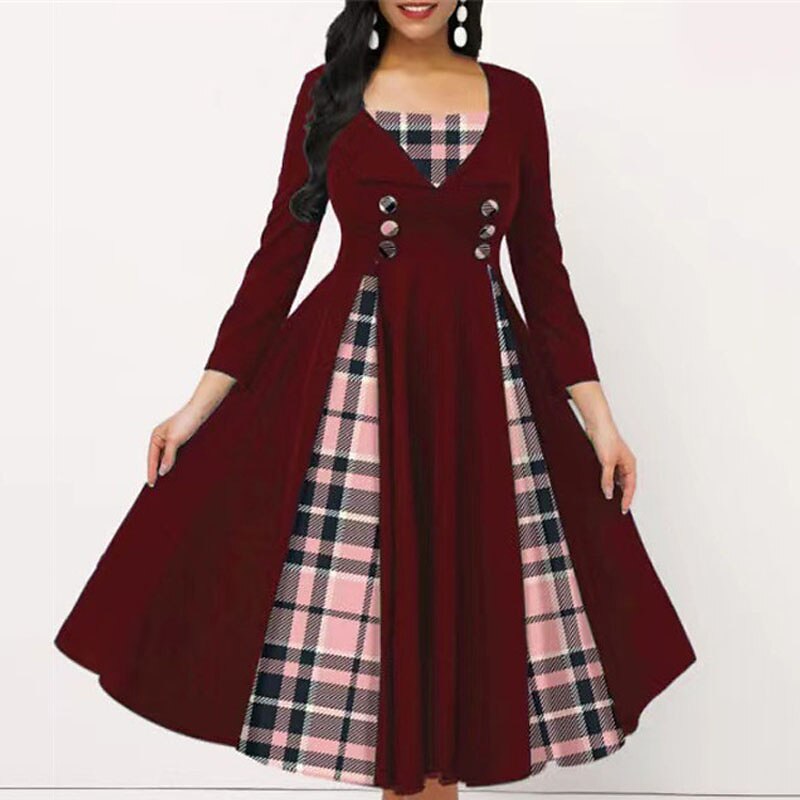 colorblock pocket design irregular shirt dress