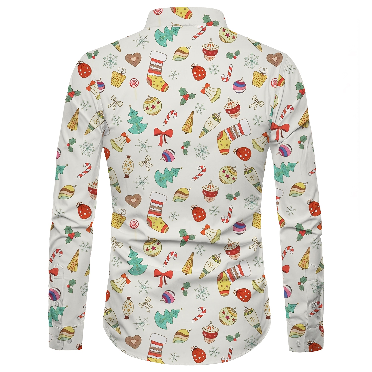 chemises imprimées père noël pour hommes chemises arbre père noël vacances col classique vert armée vert rouge blanc décontracté manches longues imprimé vêtements vêtements mode style ethnique de 2025 ? $26.99 –P11