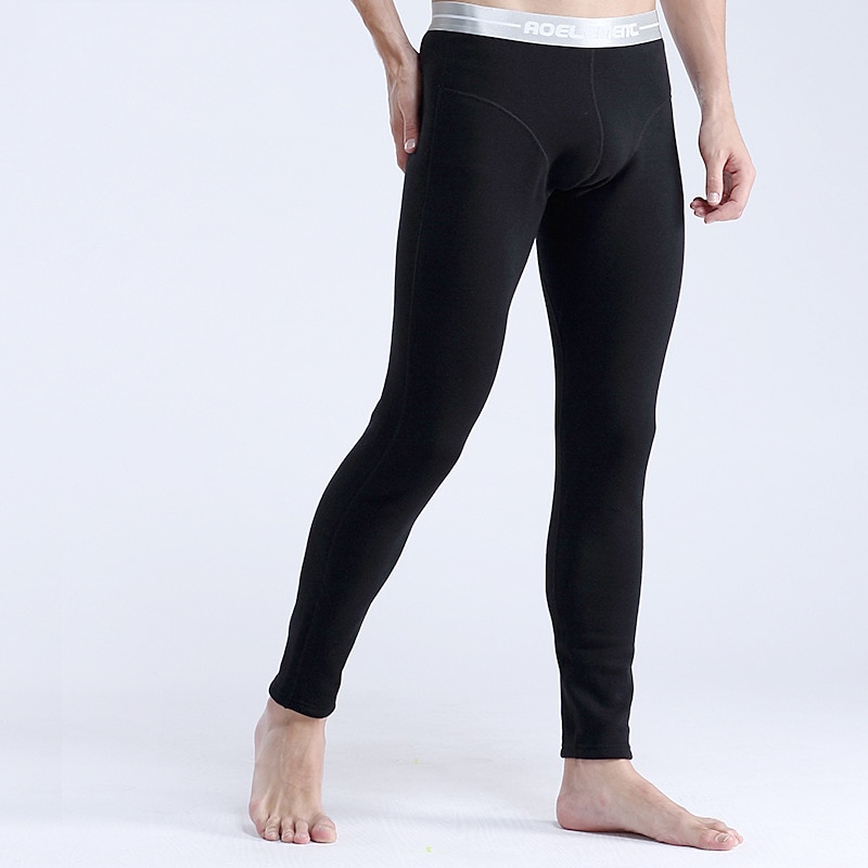 Herren Lange Unterhosen Thermounterwäsche Thermohose Einfarbig Basic Einfach Casual Heim Täglich Polyester Warm Atmungsaktiv Lange Hose Hose Elastische Taille Winter Herbst Schwarz Blau 2025 - $21.99 –P5