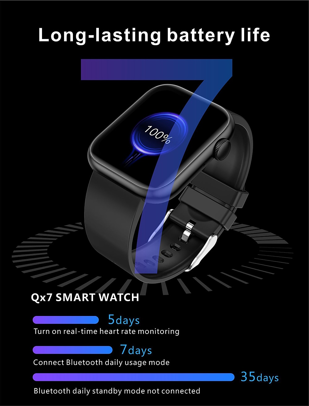 Смарт-часы imosi qx7 1,85-дюймовые смарт-часы фитнес-часы для бега Bluetooth-мониторинг температуры шагомер напоминание о вызове, совместимый с android ios для женщин и мужчин, водонепроницаемые 2025 - CAD $63.63 –P14