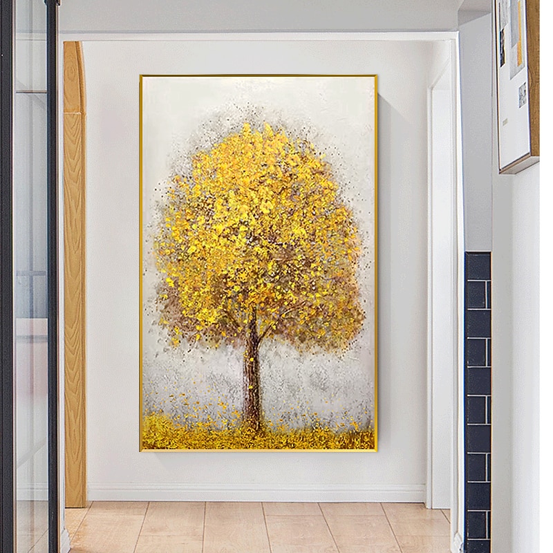 Handmade Oil Painting Canvas Wall Art Decoration Modern Abstract Golden ...