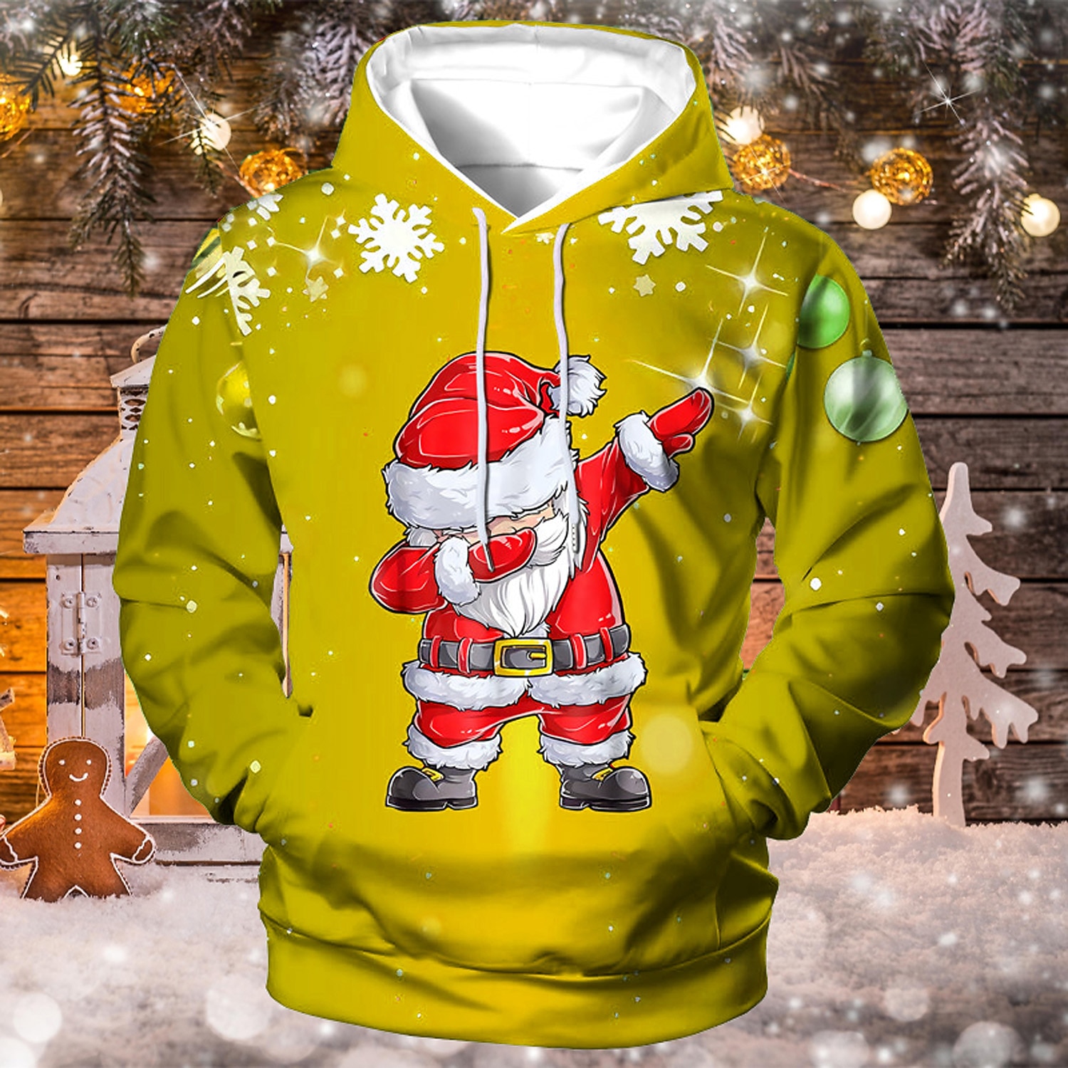 jul jultomten för män 3d huvtröjor unisex tröja gul röd kungsblå blå grön huva jultomten grafiska tryck print dagliga sport 3d print designer ledig stor och lång vår &amp;  falla 2025 - $32.99 –P6