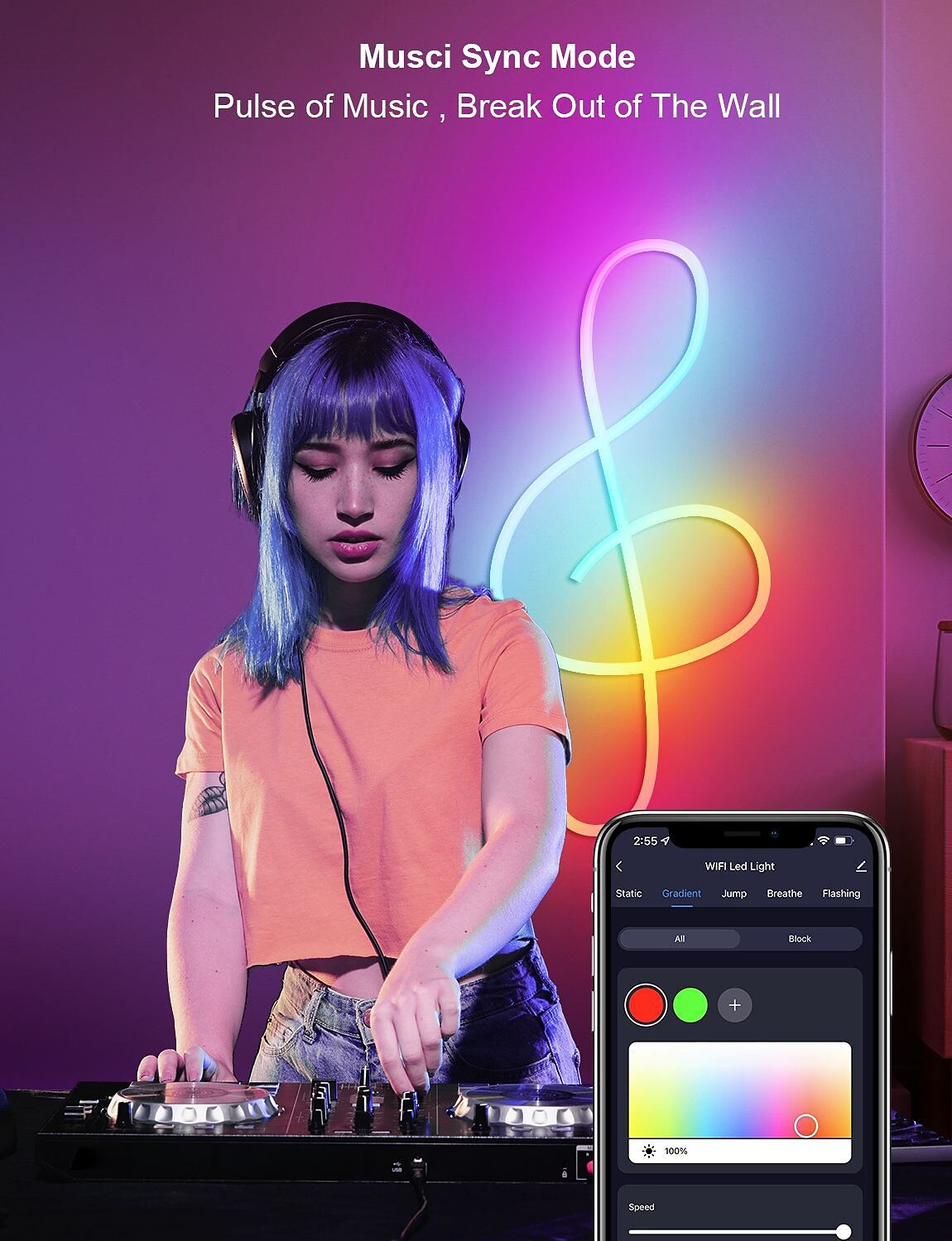 5m Neon Strip Lights Smart Rope Lights Tuya Wifi Bluetooth Bluetooth Music App Remote Control Plug Power Supply Horse Racing Neon Strip Lights Living Room Bedroom Decoration 2025 - $81.99 –P4