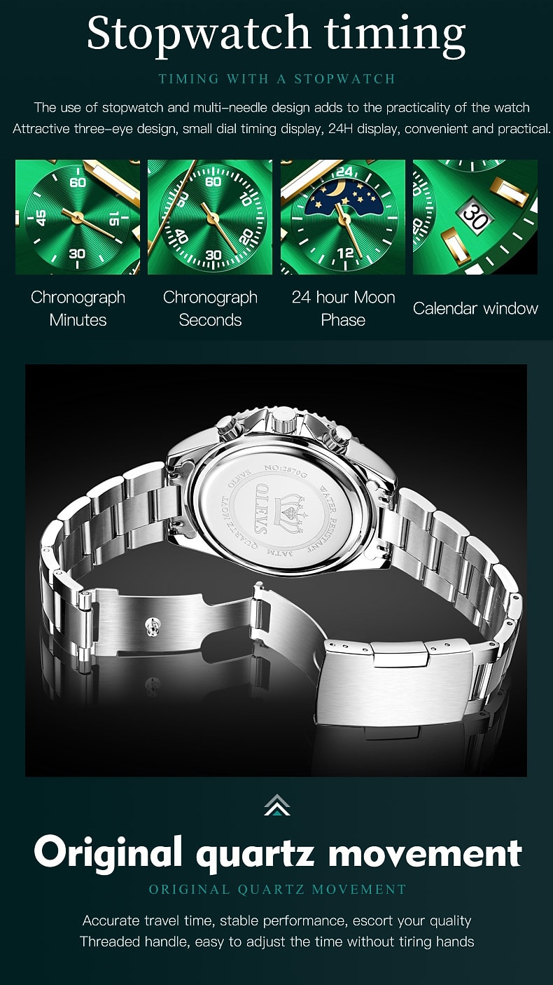 OLEVS kwarts horloge cadeau voor mannen mode luxe duik klassieke kwarts herenhorloges sport waterdicht roestvrijstalen band horloges 2026 - $44.99 –P6