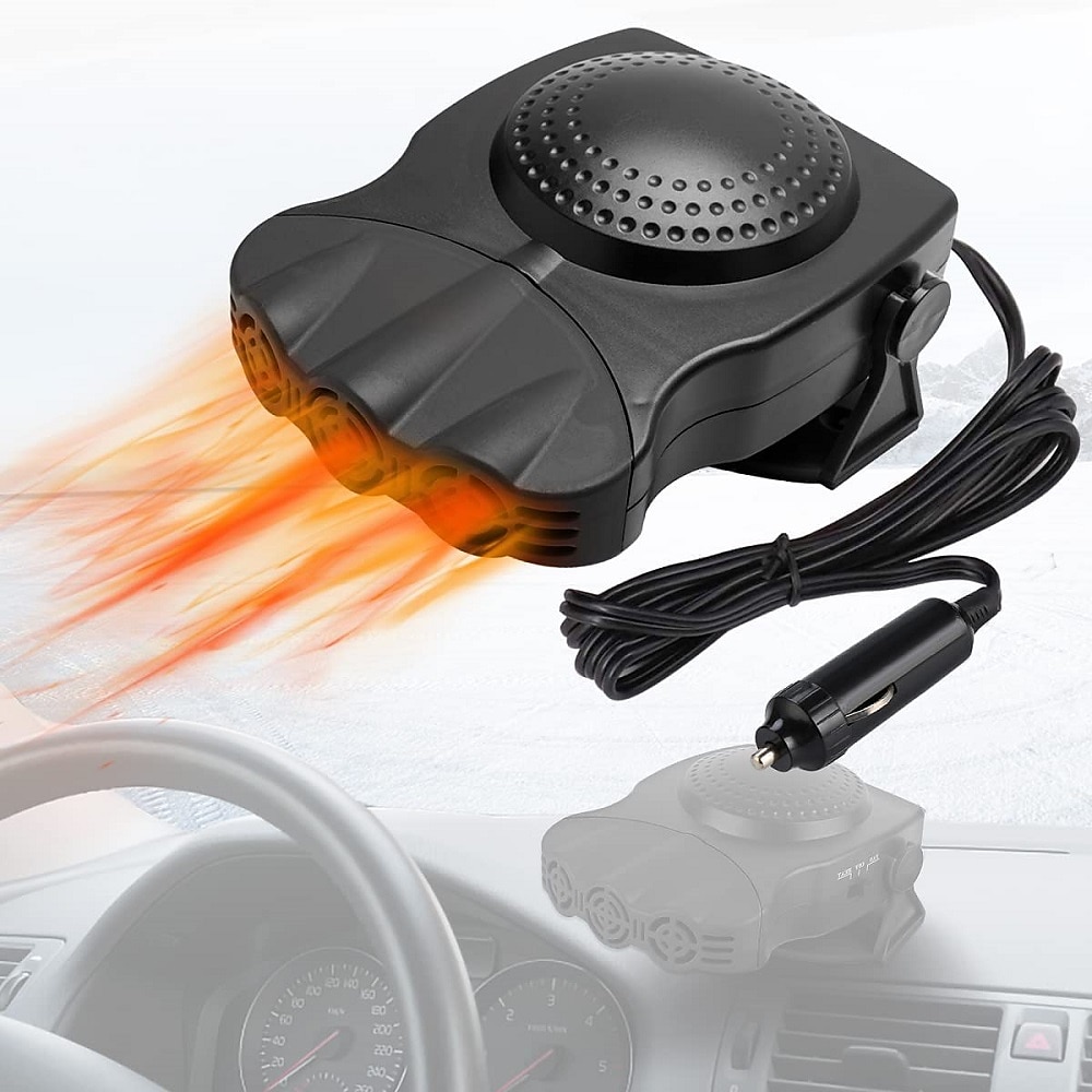 מחמם רכב/מאוורר נייד חשמלי 12v 200w 2 ב-1 מאוורר חימום/קירור פונקציות חימום מהיר בקר מסיר ערפל מפשיר רכב 2025 - $22.99 –P1