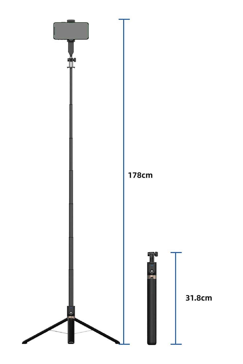 Phone Tripod Portable Adjustable Retractable Phone Holder for Outdoor Bed Selfies / Vlogging / Live Streaming Compatible with Tablet All Mobile Phone Phone Accessory 2025 - $29.99 –P10