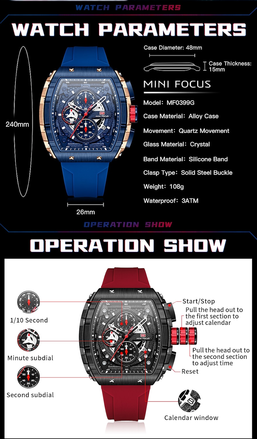 MINI FOCUS Quartz Sport Watch Gift for men Chronograph Luminous Calendar Army Mens Watches Top Brand Luxury Silicone Band Waterproof 2026 - $63.99 –P6