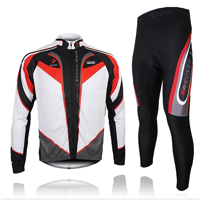 Arsuxeo Pánské Dlouhý rukáv Cyklodres a čapáky Cyklo bunda Léto Spandex Silikon Polyester Černá / červená Zelená Fialová Slátanina Legrační Jezdit na kole Celotělové oblečení Zahřívací 3D podložka 2025 - $69.99 –P2