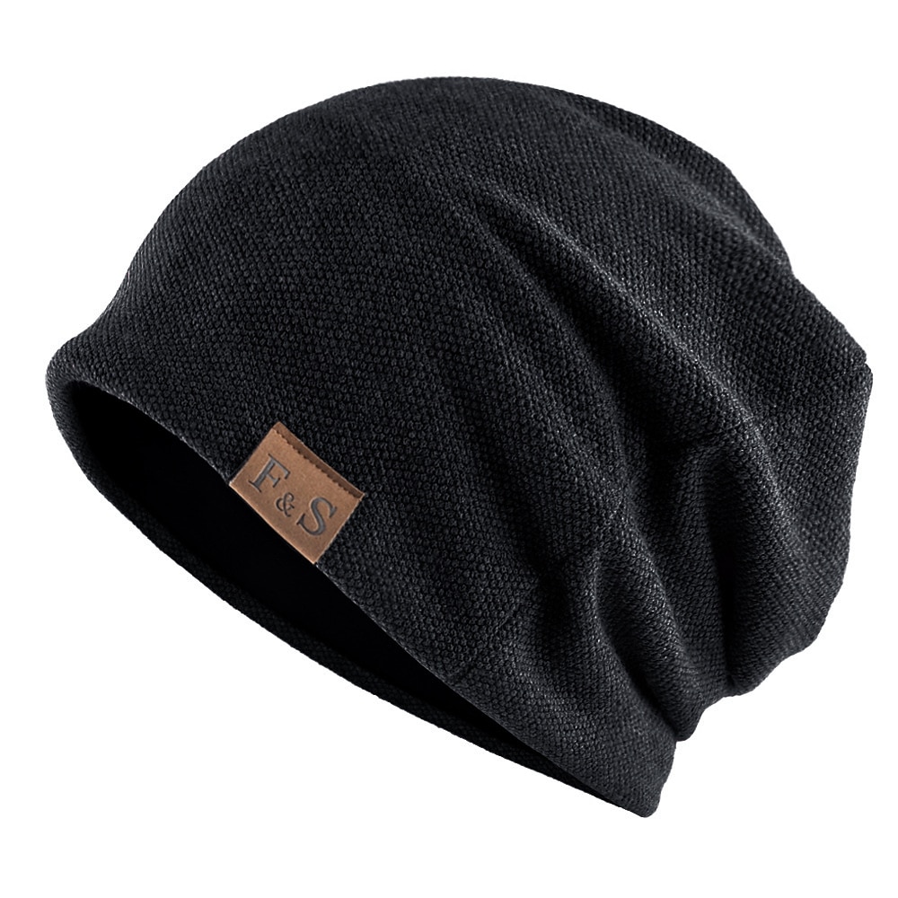 Men's Beanie Hat Black Red Cotton Mesh Knitted Modern Contemporary Daily Wear Vacation Solid / Plain Color Lightweight Materials Convenient 2025 - $16.49 –P3