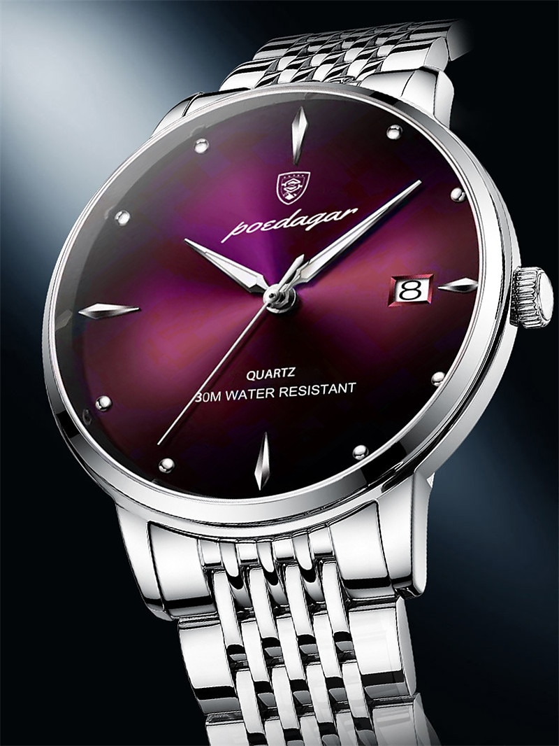The new POEDAGAR/ P868 brand men's watch waterproof glow-in-the-dark slim calendar quartz watch is a hit with foreign trade 2025 - GBP £12 –P8