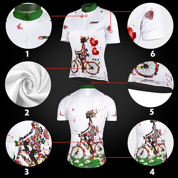 Per donna Maglia da ciclismo Manica corta Autunno Bicicletta Maglietta / Maglia Superiore con 3 tasche posteriori Ciclismo da montagna Cicismo su strada Traspirante Asciugatura rapida Design del 2025 a $28.99 –P8