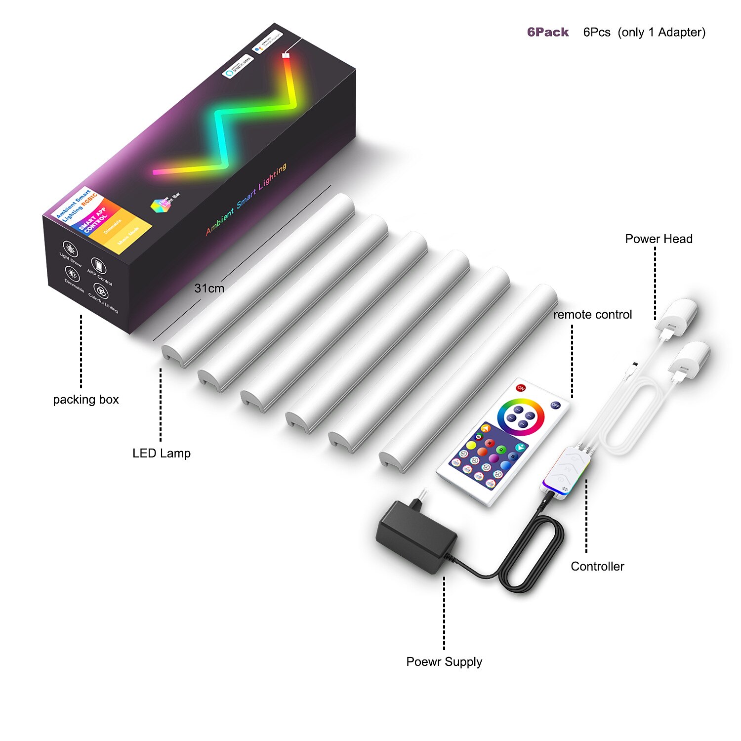 LED Smart Light RGBIC 3D Wall Light Glide Smart Wall Sconces for Gaming and Living Room Multicolor Customizable Music Sync Game Decor LED Light Bar Works with Alexa and Google Assistant 2025 - $91.99 –P2