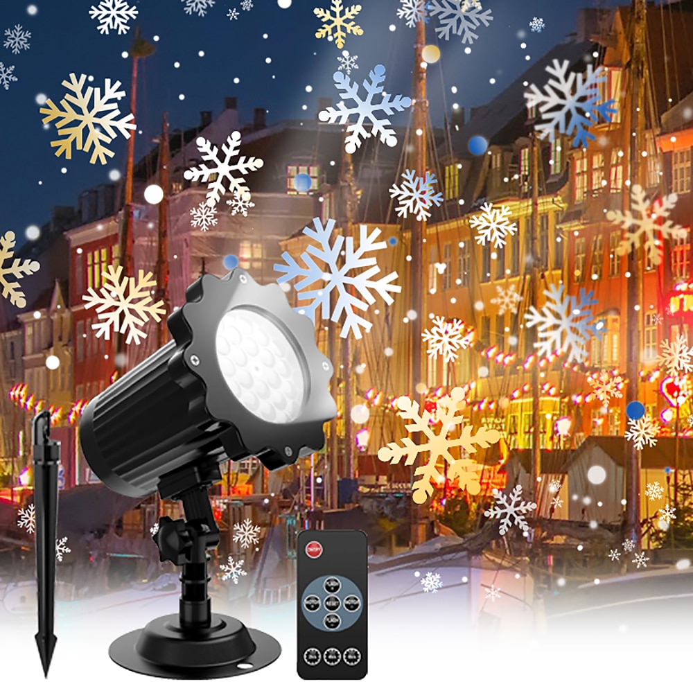 Snowflake lampa projektora oświetlenie świąteczne o wysokiej jasności wtyczka niskiego napięcia pilot boże narodzenie wewnątrz i na zewnątrz atmosfera dekoracyjna lampa projektora 2025 - $27.99 –P1
