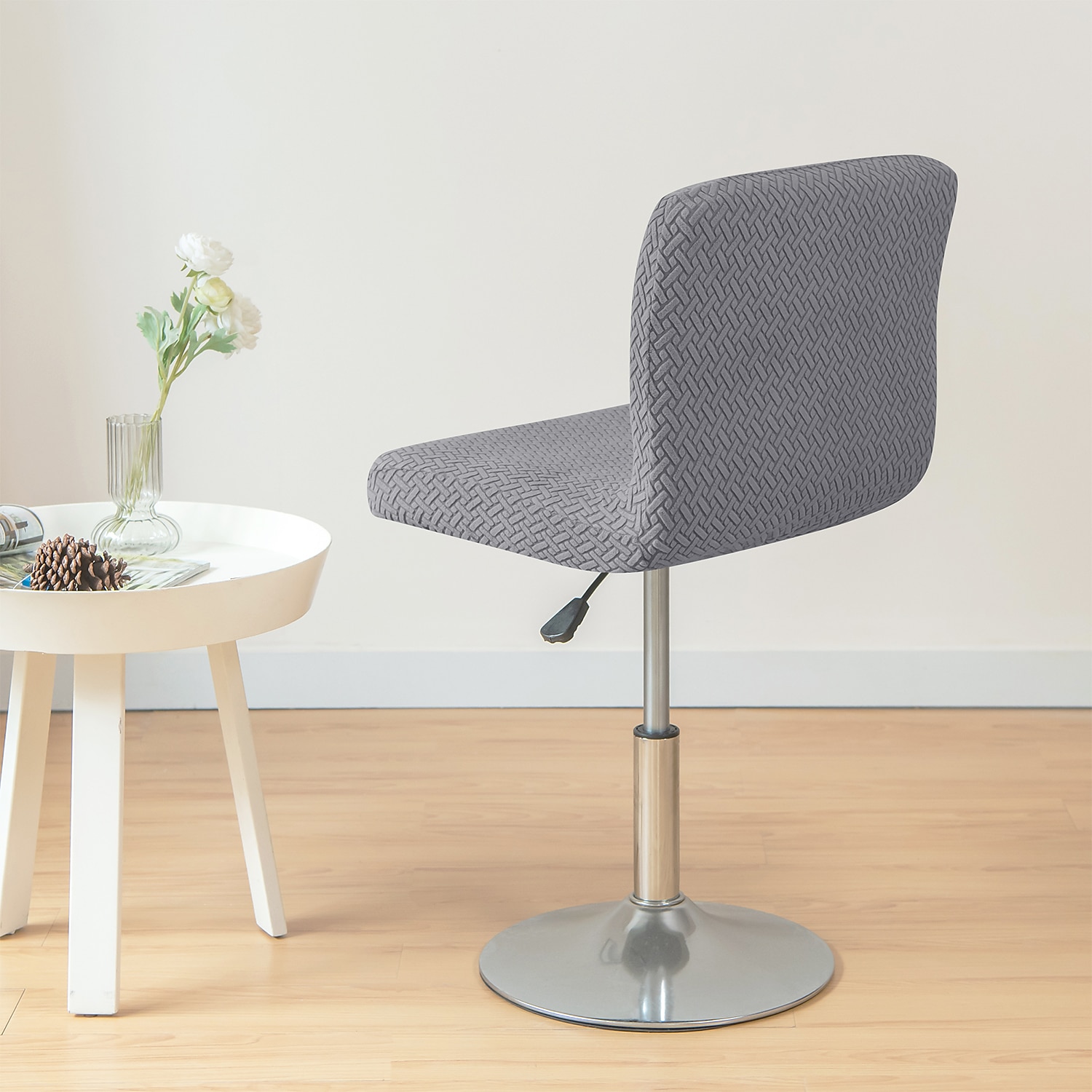 2 stk stretch barstoltrekk burgunder grå pub benk krakk stol slipcover firkantet svingbar barkrakk stoltrekk til spisestue kafé sklisikre med elastisk bunn 2025 - $11.49 –P5