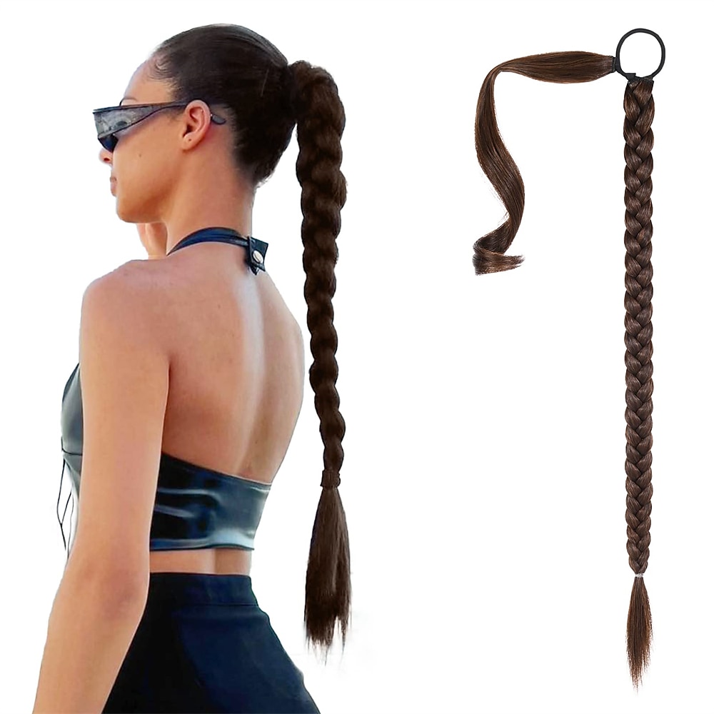 Clip Rabos-de-Cavalo Clássico / sintético / Penteado de trança francesa Cabelo Sintético Pedaço de cabelo Alongamento Liso Longo Festa / Roupa Diária / Festas & Noite de 2025 por $10.99 –P4