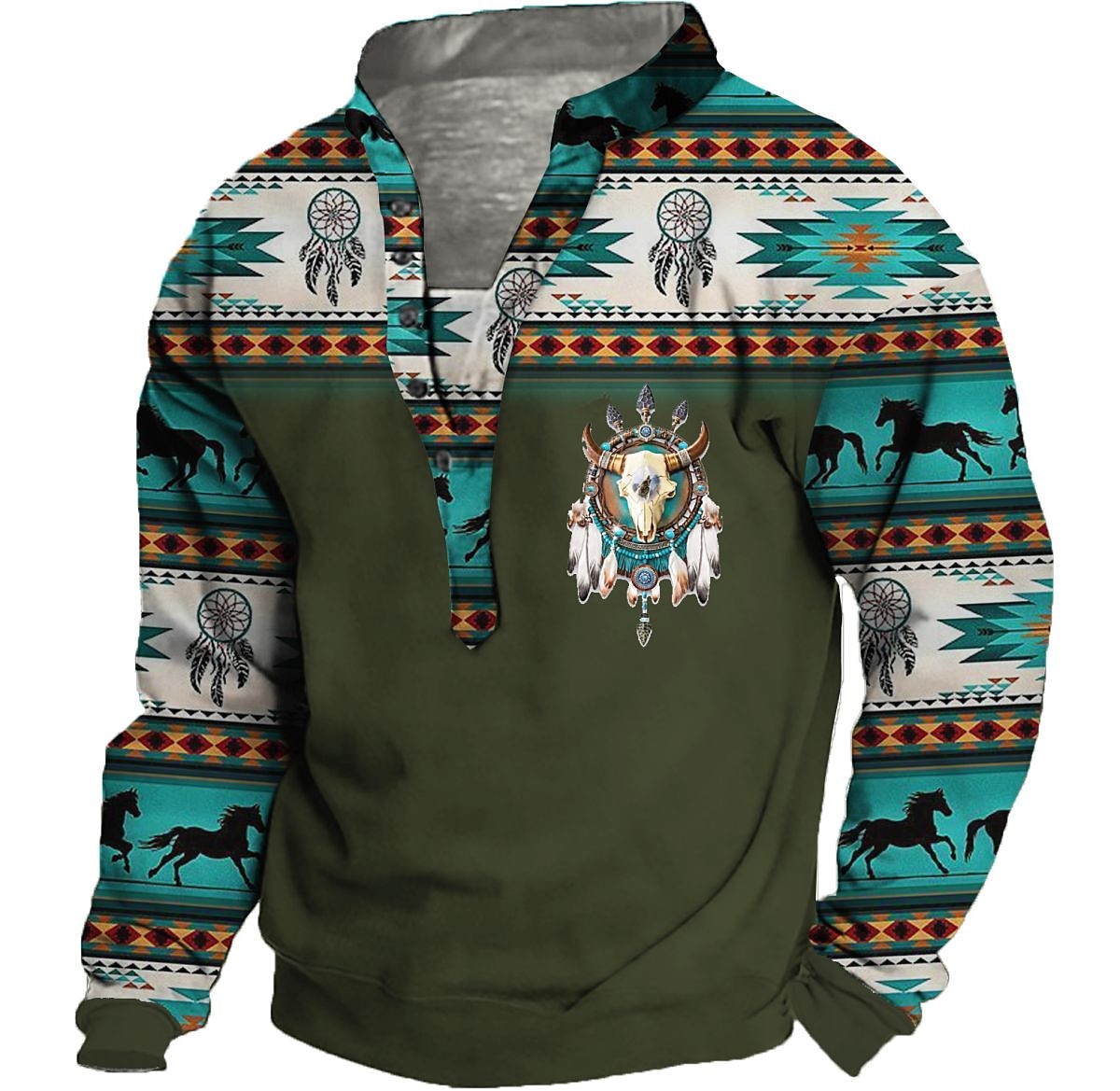 Homme Tribal Imprimés Photos Sweat shirt Sweat manche longue Sweat-shirt Col Mao Vêtement de rue Design Décontractées 3D effet Casual du quotidien Des sports Imprimer Printemps & Automne de 2025 ? $33.99 –P5