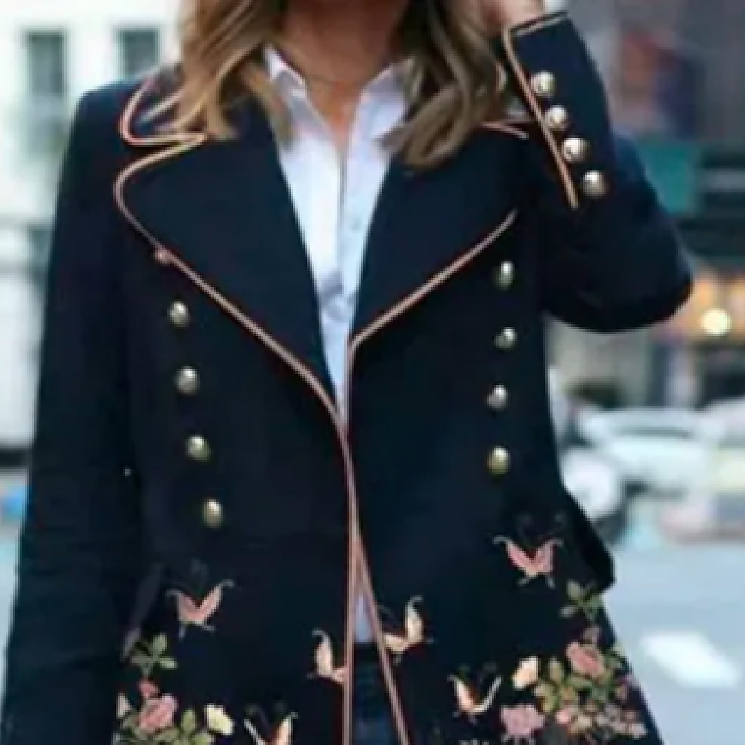 Women's Winter Coat Long Overcoat Floral Print Trench Coat Thermal Warm Pea Double Breasted Lapel Heated Coat Windproof Outerwear Long Sleeve Fall 2024 - $41.99 –P5