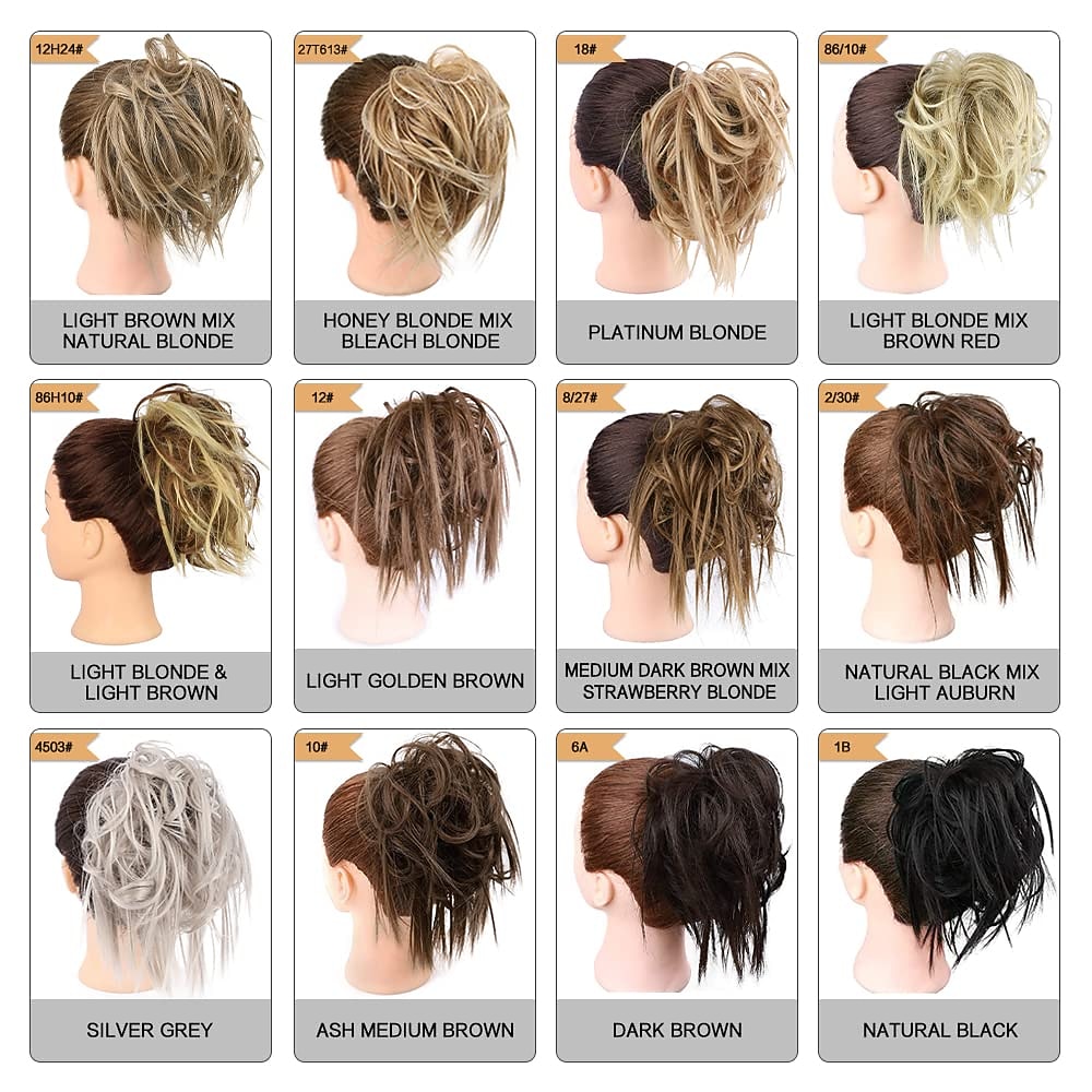 warrige updo messy bun haarstukje haarverlenging paardenstaart met elastische rubberen band opgestoken paardenstaart haarstukje synthetisch haar extensions scrunchies paardenstaart haarstukjes voor 2026 - $14.99 –P4