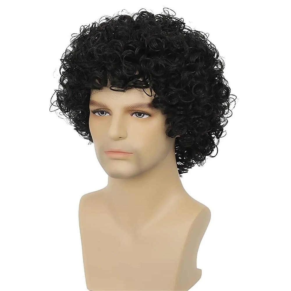 Kurze schwarze Perücke für Herren, kurz geschichtet, natürliches Cosplay-Kostüm, synthetische, hitzebeständige Ersatzperücke 2026 - $21.99 –P6