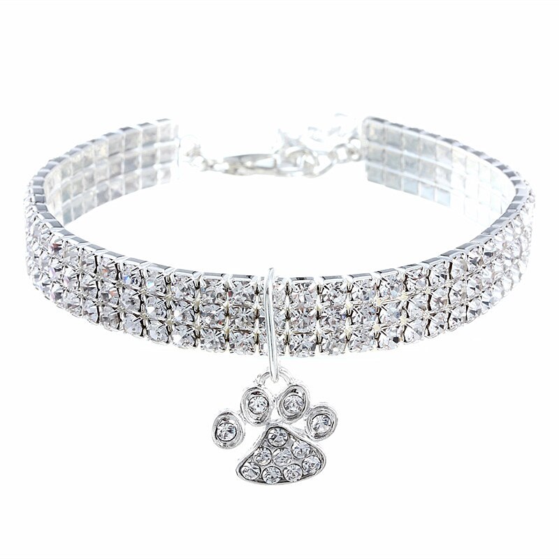 2 Pcs Dog Collars Chain for Small Medium Dogs Iced Out Crystal Stones Tennis Bling Collar Chain for Pet Puppy- Silver 2025 - $16.99 –P3