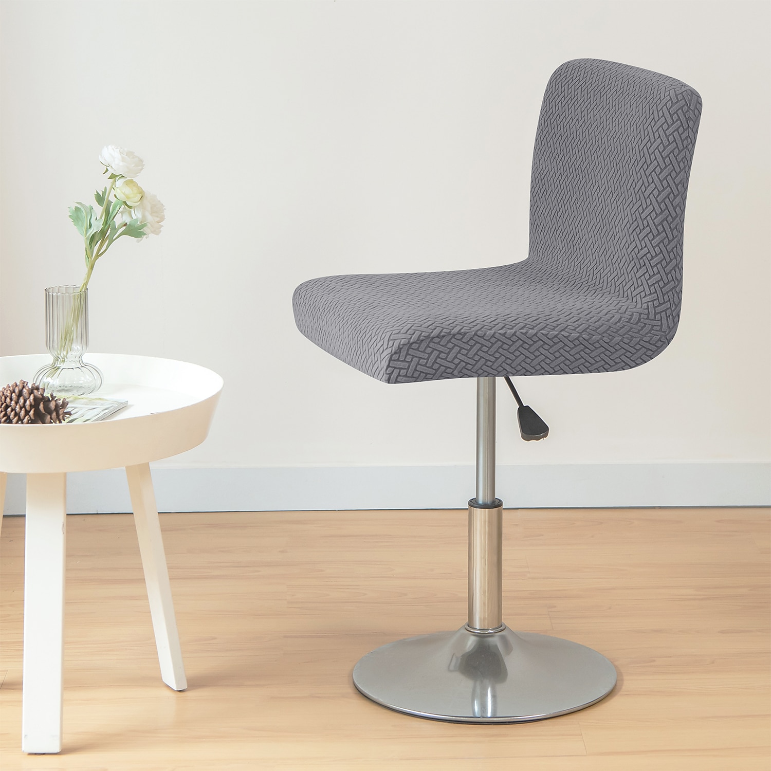 2 stk stretch barstoltrekk burgunder grå pub benk krakk stol slipcover firkantet svingbar barkrakk stoltrekk til spisestue kafé sklisikre med elastisk bunn 2025 - $11.49 –P6