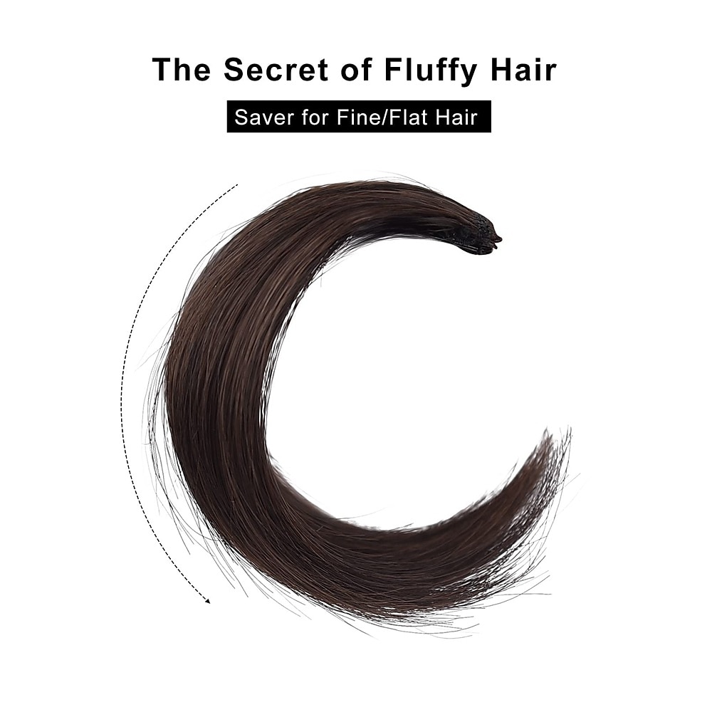 2 pak 4 inch korte dikke haarstukken die extra haarvolume toevoegen clip in hair extensions haar topper voor dunner wordend haar vrouwen kleur grijs/bruin/zilver/wit gemengd 2025 - $16.99 –P8